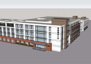 某现代多层详细的工厂办公楼设计SU(草图大师)模型