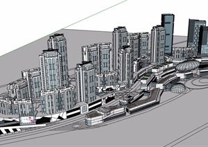 商业完整详细住宅建筑楼设计SU(草图大师)模型