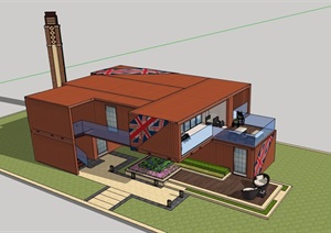 集装箱样板间别墅设计SU(草图大师)模型