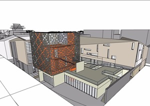 多种不同的详细商业建筑楼设计SU(草图大师)模型