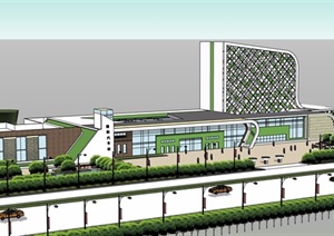 某详细的汽车站建筑楼设计SU(草图大师)模型