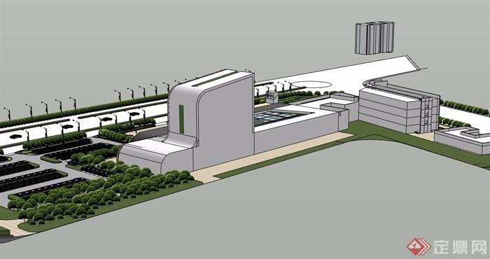某详细的汽车站建筑楼设计su模型