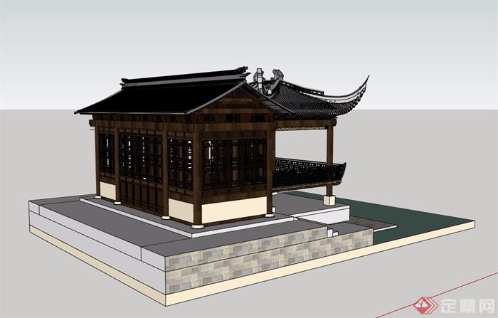 戏台古典中式建筑su模型