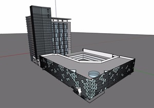 商业加办公建筑楼设计SU(草图大师)模型
