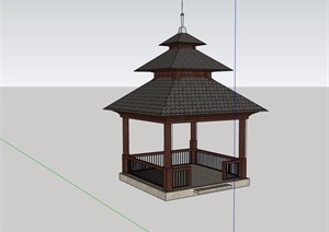 园林景观详细完整的节点亭子素材设计SU(草图大师)模型