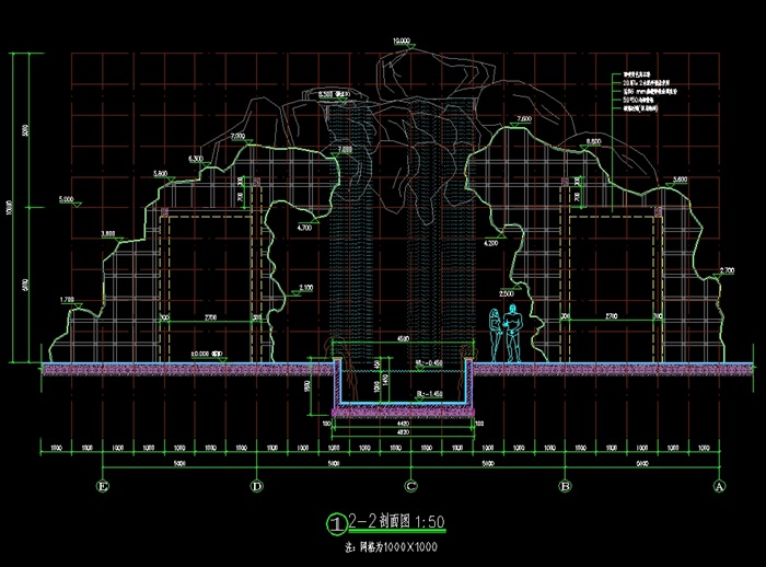 假山、瀑布、漂流池施工图(4)