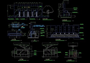园林景观多个不同的花坛设计cad施工图