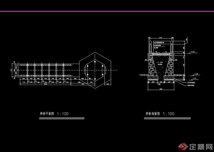 亭桥cad平面、立面图