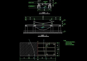 详细木桥cad施工平立剖面图