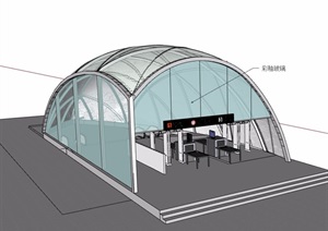 地铁站出入口玻璃廊设计SU(草图大师)模型