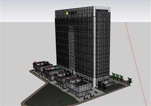 详细的商业楼及办公楼综合设计SU(草图大师)模型