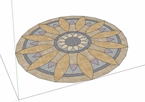 详细的地面拼花素材设计SU(草图大师)模型