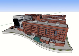 某大学教学楼建筑SU(草图大师)模型