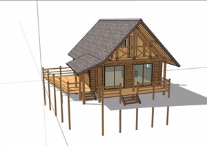 单层欧式住宅屋设计SU(草图大师)模型