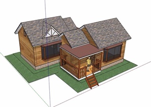 单层住宅屋建筑楼设计SU(草图大师)模型