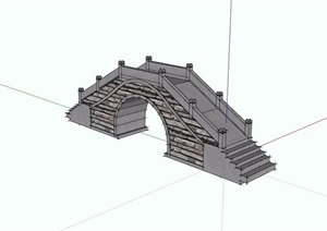 详细的大理石拱桥设计SU(草图大师)模型