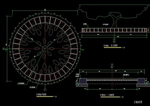 圆形完整详细的树池设计cad施工图