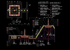 详细的水池景观cad施工图