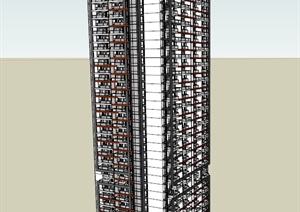 现代风格高层住宅SU(草图大师)模型 06