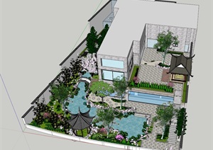 SU（草图大师）中式庭院花园 模型