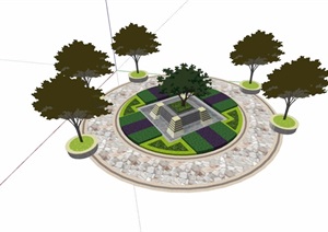 现代风格种植池及树池设计SU(草图大师)模型