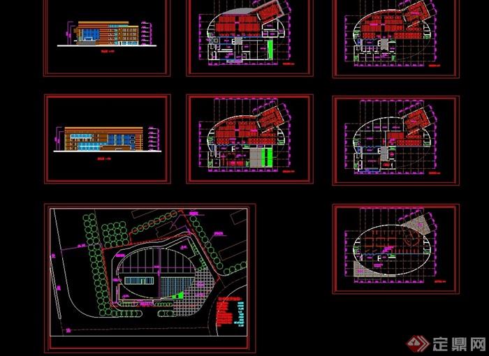 某学院教育建筑楼设计cad方案