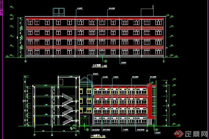 某四层小学校教育建筑cad施工图