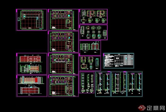 某四层小学校教育建筑cad施工图