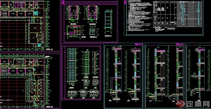 某四层小学校教育建筑cad施工图