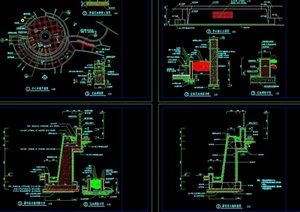 跌水景墙cad施工详图