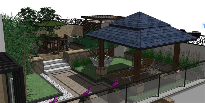 私家庭院绿化景观+屋顶花园8(2)