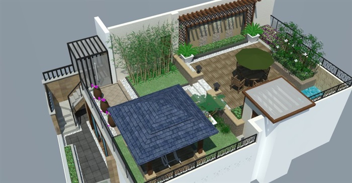 私家庭院绿化景观+屋顶花园8(3)