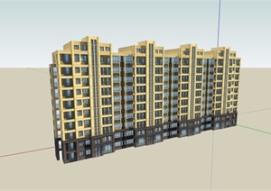 小高层居住小区建筑楼设计SU(草图大师)模型