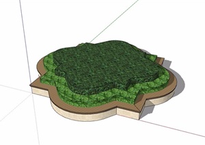 详细完整的种植树池SU(草图大师)模型
