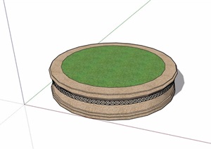 圆形详细完整的树池设计SU(草图大师)模型