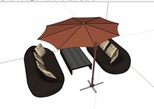 伞桌素材设计SU(草图大师)模型