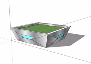 独特造型的种植池素材设计SU(草图大师)模型