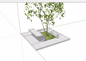 独特造型的创意树池设计SU(草图大师)模型