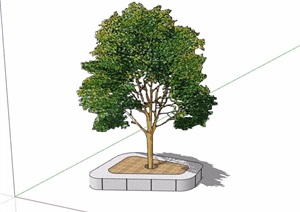种植详细树池设计SU(草图大师)模型