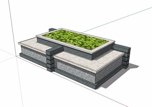 详细的树池及坐凳素材设计SU(草图大师)模型