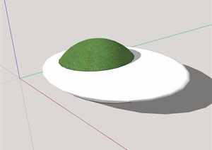独特详细完整的树池及坐凳设计SU(草图大师)模型