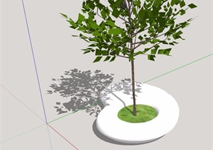 现代独特详细完整的树池设计SU(草图大师)模型