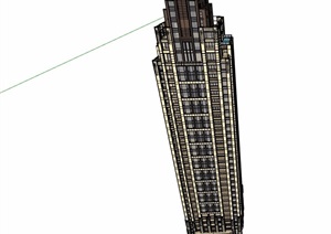 新古典高层详细完整的居住楼SU(草图大师)模型