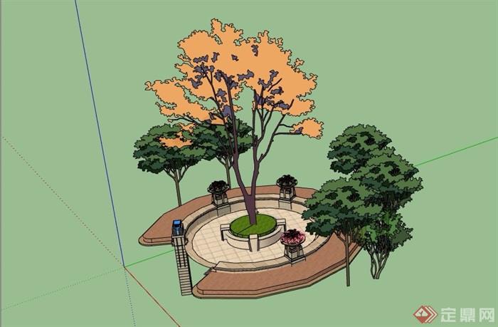 种植树池及花钵素材设计su模型