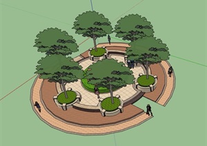 种植树池及花池设计SU(草图大师)模型