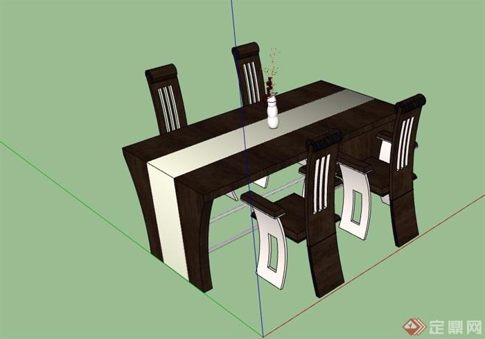 详细的私人餐桌椅设计su模型