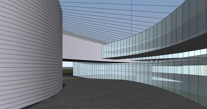 圆三角创意曲线弧形式科技园产业园区办公商务会议中心综合楼(4)