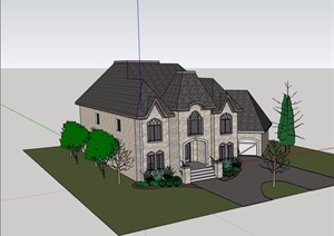 两层详细的别墅设计SU(草图大师)模型