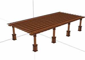 欧式全木质廊架设计SU(草图大师)模型