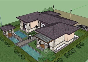 欧式风格住宅别墅设计SU(草图大师)模型
